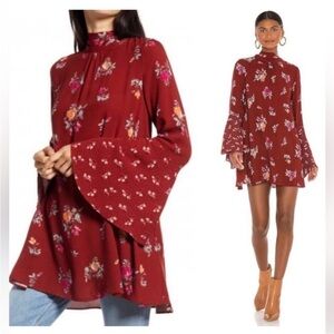 BOGO! NWT Free People Tate Tunic Floral Open Back Tie Dress Vintage Combo S